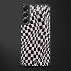 trippy b&w check pattern glass case for samsung galaxy s21 fe 5g image