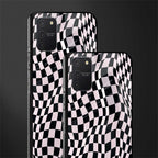 trippy b&w check pattern glass case for samsung galaxy a91 image-2