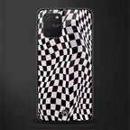 trippy b&w check pattern glass case for samsung galaxy a91 image