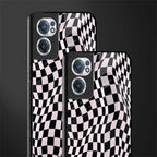 trippy b&w check pattern glass case for oneplus nord ce 2 5g image-2