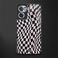 trippy b&w check pattern glass case for oneplus nord ce 2 5g image