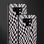 trippy b&w check pattern glass case for samsung galaxy note 9 image-2