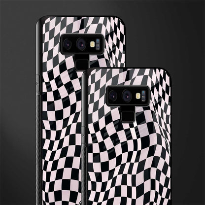 trippy b&w check pattern glass case for samsung galaxy note 9 image-2