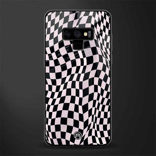 trippy b&w check pattern glass case for samsung galaxy note 9 image