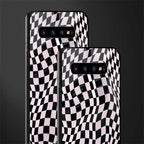 trippy b&w check pattern glass case for samsung galaxy s10 image-2