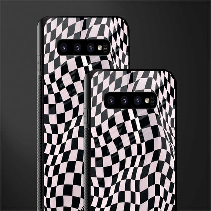 trippy b&w check pattern glass case for samsung galaxy s10 plus image-2
