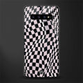 trippy b&w check pattern glass case for samsung galaxy s10 plus image