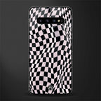 trippy b&w check pattern glass case for samsung galaxy s10 plus image