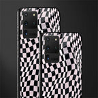 trippy b&w check pattern glass case for samsung galaxy s20 ultra image-2