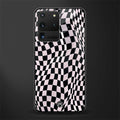 trippy b&w check pattern glass case for samsung galaxy s20 ultra image