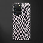 trippy b&w check pattern glass case for samsung galaxy s20 ultra image