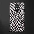 trippy b&w check pattern glass case for redmi note 9 image