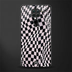 trippy b&w check pattern glass case for redmi note 9 image