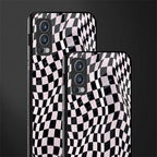 trippy b&w check pattern glass case for oneplus nord 2 5g image-2