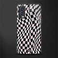 trippy b&w check pattern glass case for oneplus nord 2 5g image