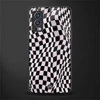 trippy b&w check pattern glass case for oneplus nord 2 5g image