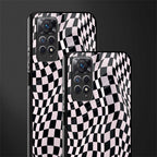 trippy b&w check pattern glass case for redmi note 11 pro image-2