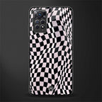 trippy b&w check pattern glass case for redmi note 11s image