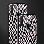 trippy b&w check pattern glass case for vivo y12 image-2