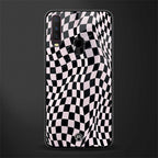 trippy b&w check pattern glass case for vivo y15 image
