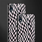 trippy b&w check pattern glass case for vivo y91i image-2
