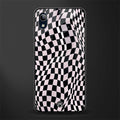 trippy b&w check pattern glass case for vivo y91i image
