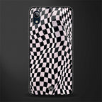 trippy b&w check pattern glass case for vivo y91i image