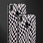 trippy b&w check pattern glass case for vivo y95 image-2