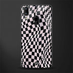 trippy b&w check pattern glass case for vivo y95 image
