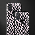 trippy b&w check pattern glass case for samsung galaxy a21s image-2