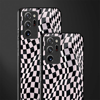 trippy b&w check pattern glass case for samsung galaxy note 20 ultra 5g image-2