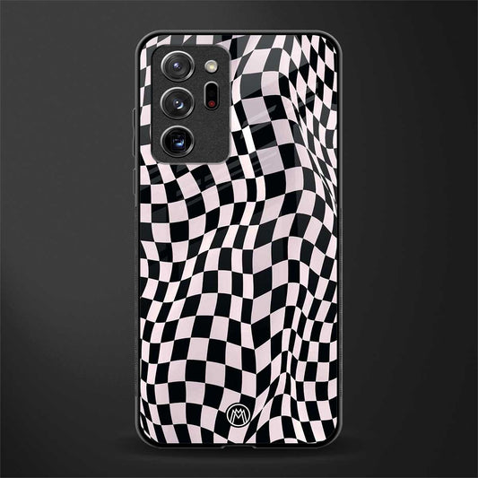 trippy b&w check pattern glass case for samsung galaxy note 20 ultra 5g image