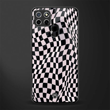 trippy b&w check pattern glass case for realme narzo 20 image