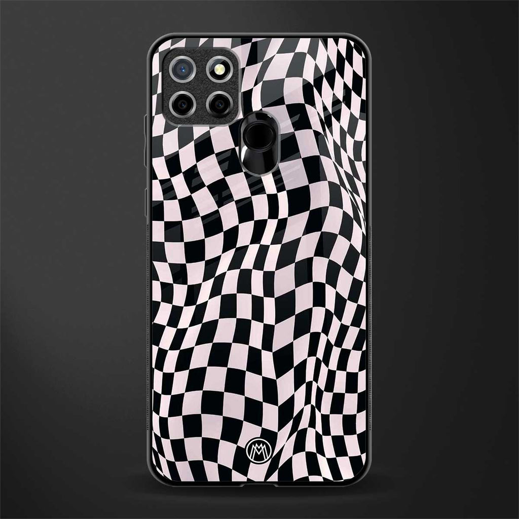 trippy b&w check pattern glass case for realme narzo 30a image