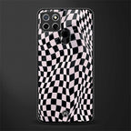 trippy b&w check pattern glass case for realme c25 realme c25s image