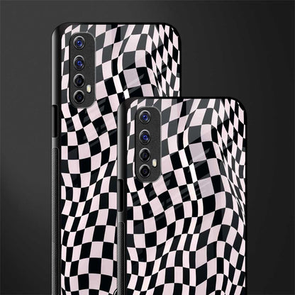 trippy b&w check pattern glass case for realme narzo 20 pro image-2