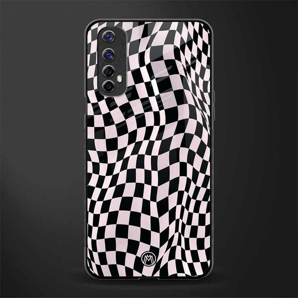 trippy b&w check pattern glass case for realme narzo 20 pro image