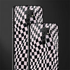 trippy b&w check pattern glass case for redmi 9 prime image-2