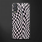 trippy b&w check pattern glass case for vivo y20i vivo y20t image