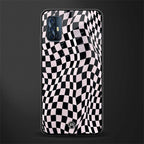 trippy b&w check pattern glass case for vivo v17 image