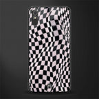 trippy b&w check pattern glass case for redmi 9a image