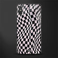 trippy b&w check pattern glass case for redmi 9i image
