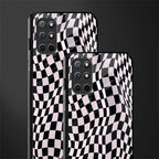 trippy b&w check pattern glass case for oneplus 8t image-2