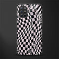 trippy b&w check pattern glass case for oneplus 8t image