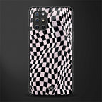 trippy b&w check pattern glass case for oneplus 8t image