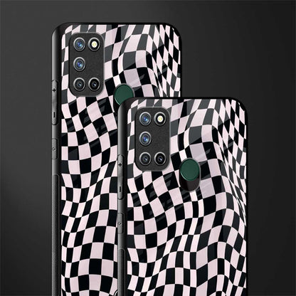 trippy b&w check pattern glass case for realme 7i image-2