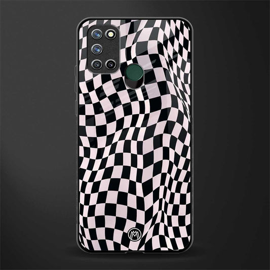 trippy b&w check pattern glass case for realme 7i image