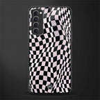 trippy b&w check pattern glass case for oppo reno 4 pro image