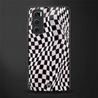 trippy b&w check pattern glass case for vivo v20 se image