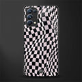 trippy b&w check pattern glass case for oppo reno 5 pro image